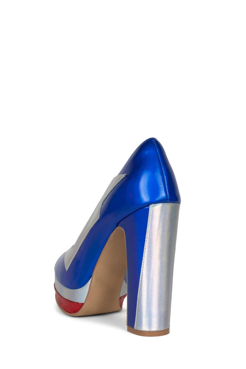 Jeffrey Campbell Bad-Gurl Women's Pumps Red / Blue | KQXTNZ-283